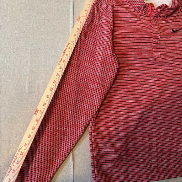 Nike Red Striped Long Sleeve Quarter zip - Picture 7 of 8
